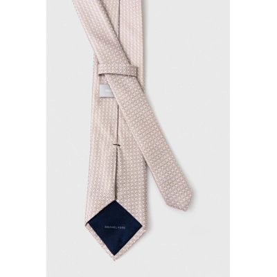Hedvábná kravata Michael Kors béžová barva