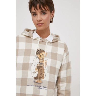 Mikina Polo Ralph Lauren dámská, s kapucí, vzorovaná