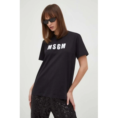 Bavlněné tričko MSGM černá barva